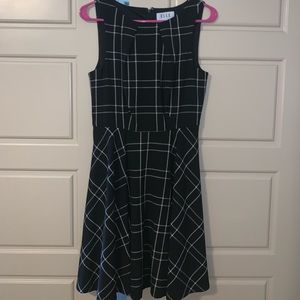 Elle black and white checkered dress